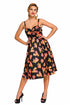 Sexy Black Pin-up Digital Floral Swing Vintage Dress